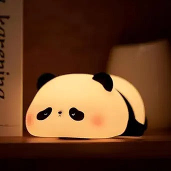 Lying Panda Night Light – Color-Changing Soft Silicone LED Touch Lamp with Timer